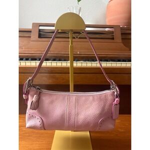 Coach Vintage Pink Pebbled Leather Mini Shoulder Bag Y2K Hampton Style